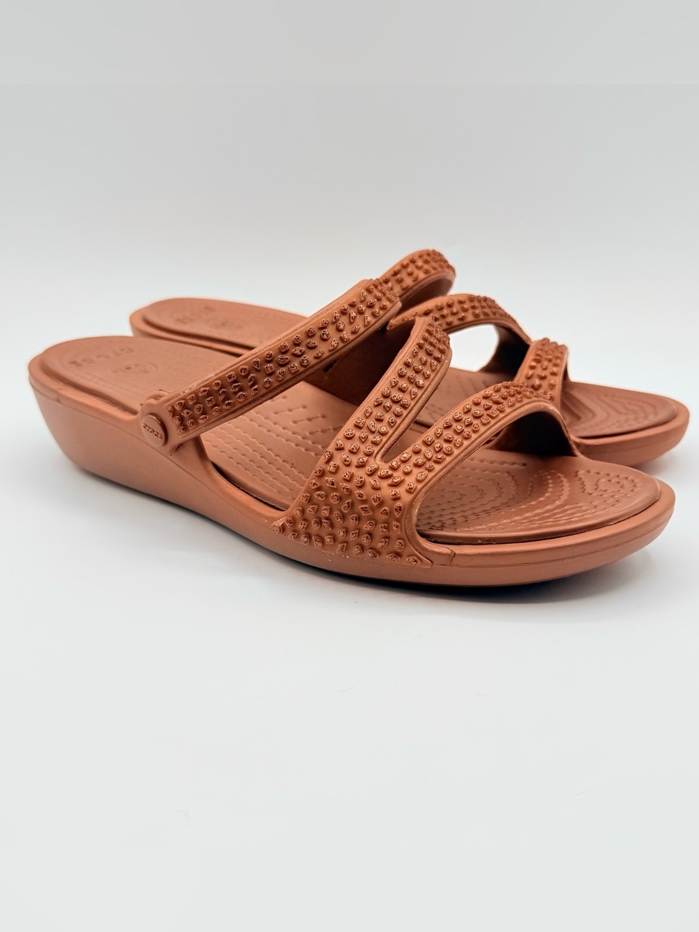 Crocs Patricia Diamante Wedge Sandals Bronze Brown Women’s Size 8 Slip On